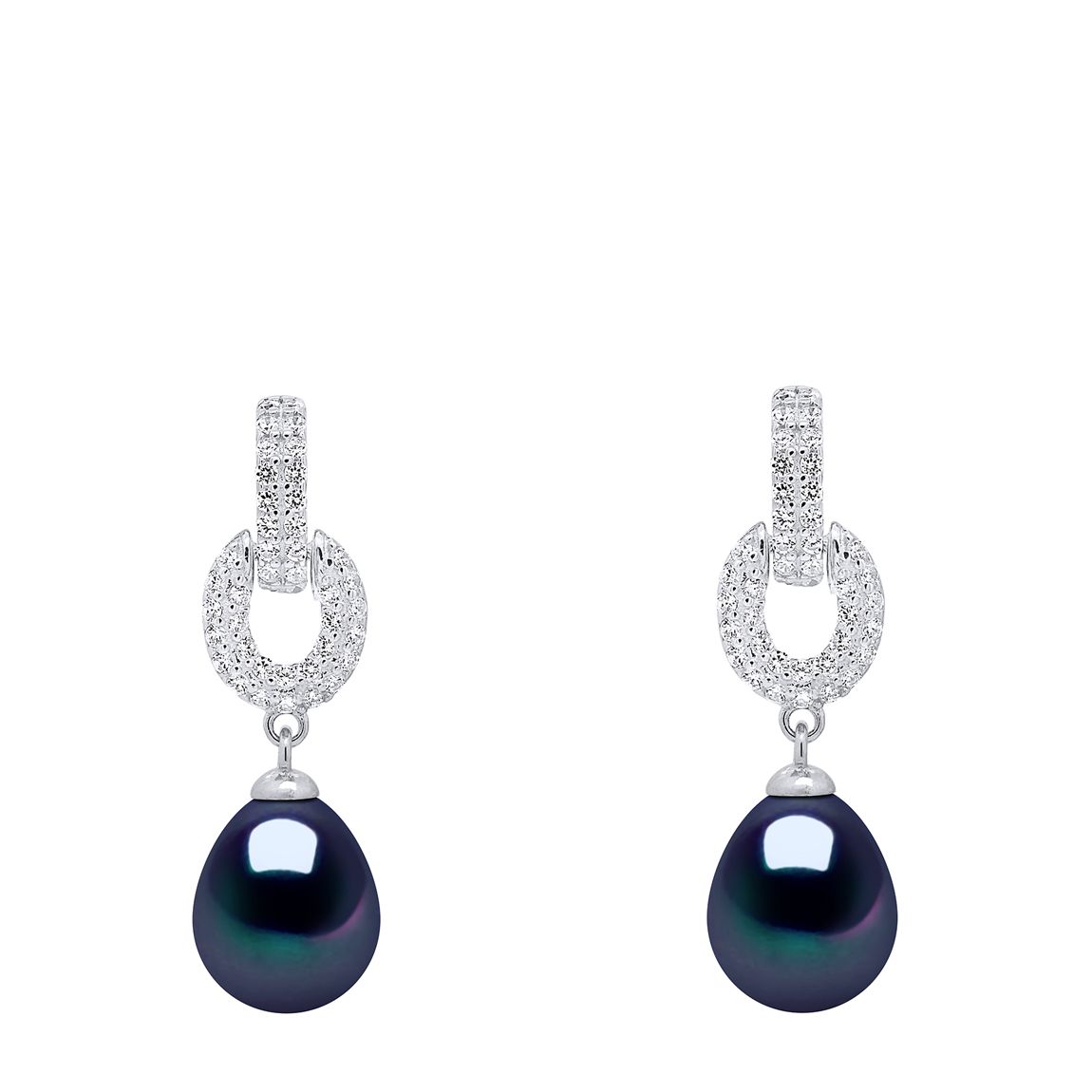 Black Tahiti Zironica Real Cultured Freshwater Pearl Hanging Earrings main product photo