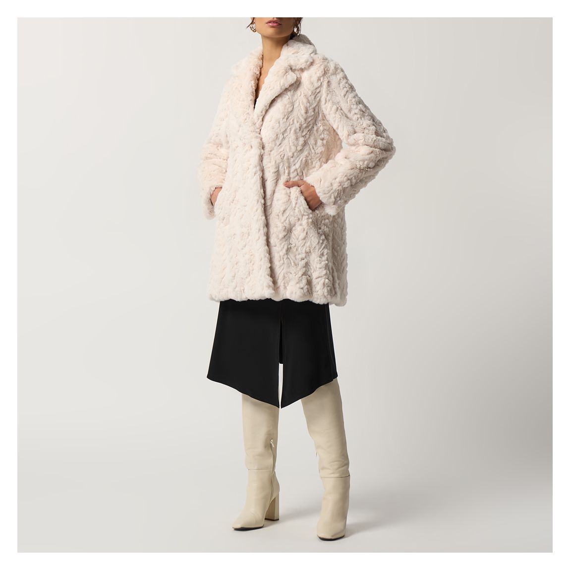 Cream Faux Fur Coat main product photo
