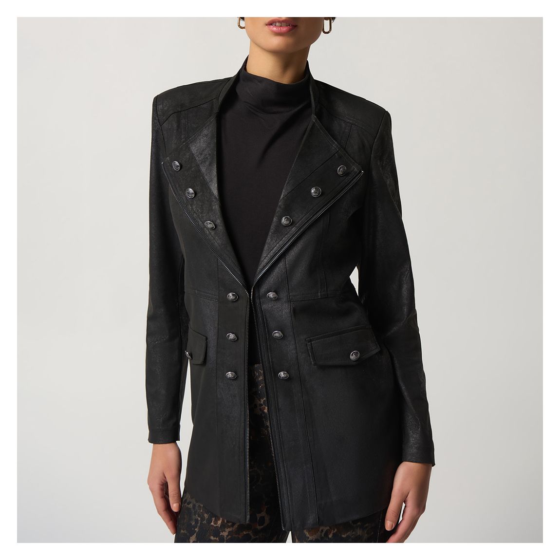 Black Rhinestone Suede Jacket main product photo