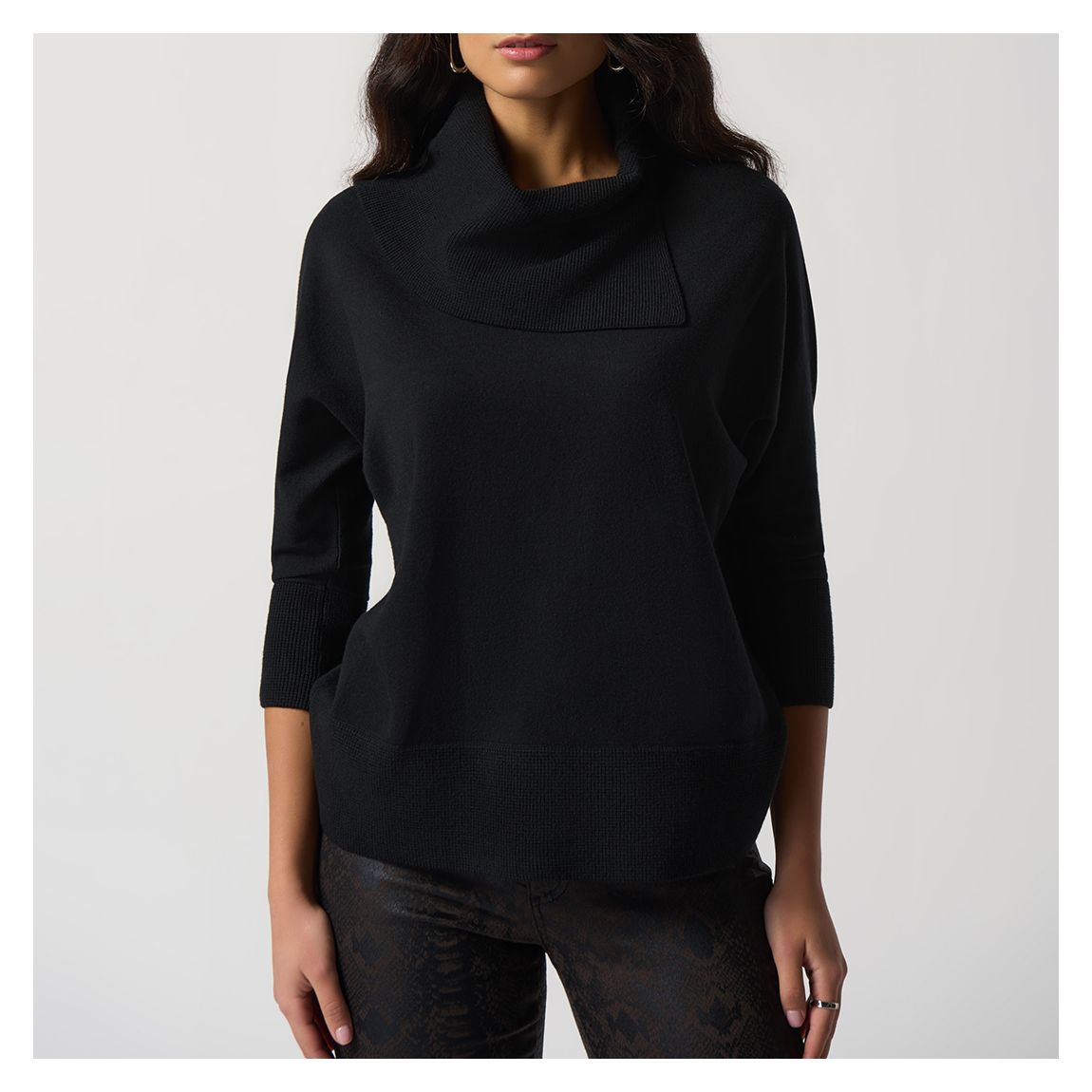 Black Asymmetrical Sweater Style main product photo