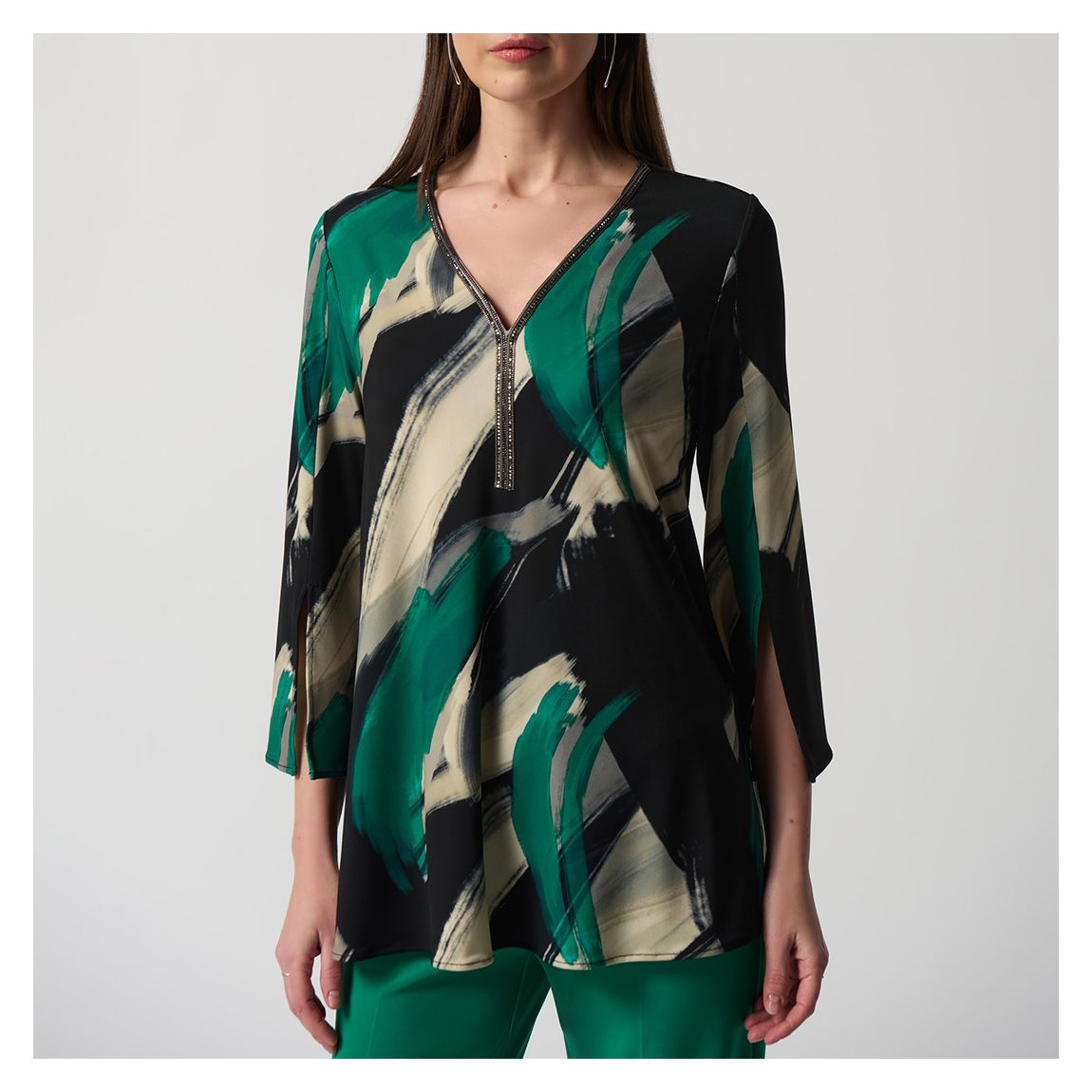 Black Abstract Print Fit and Flare top main product photo
