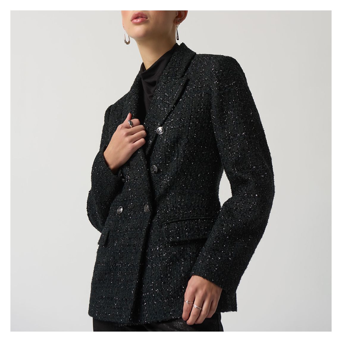 Black Boucle Blazer main product photo