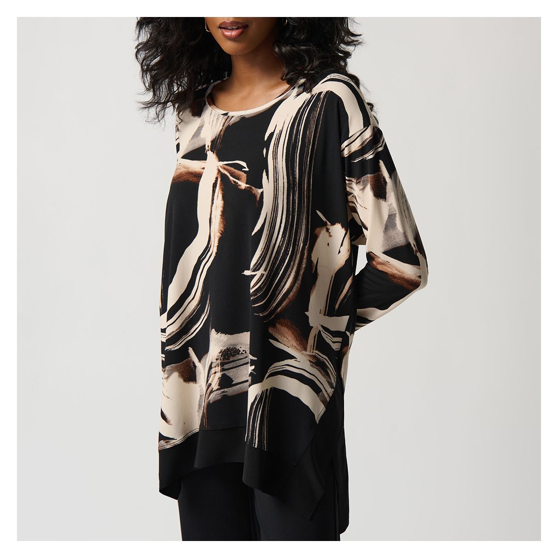 Black Printed Boxy Top main product photo