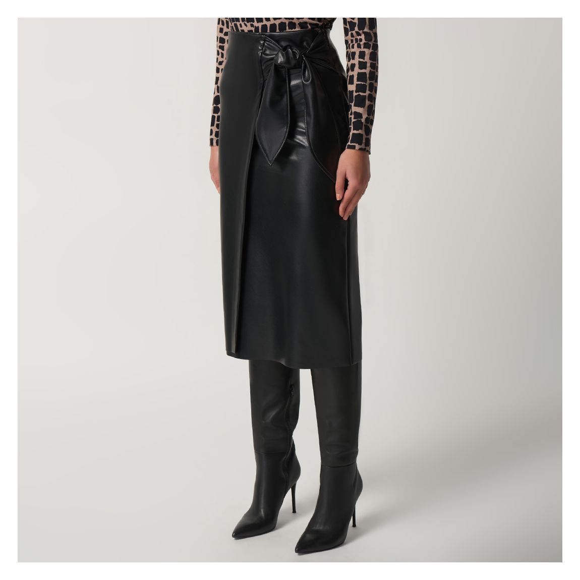 Black Faux Leather Skirt main product photo