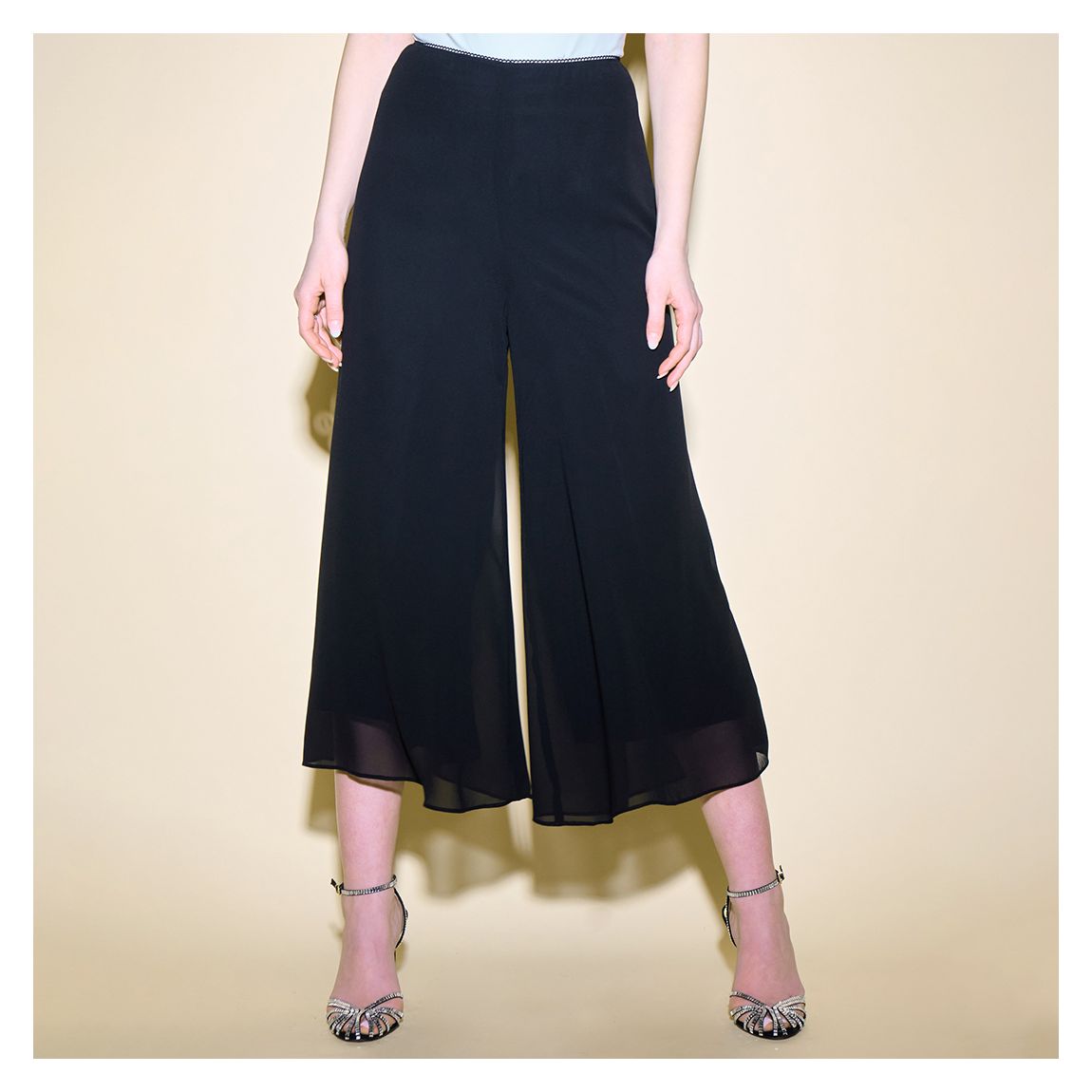 Black Chiffon Culotte Trouser main product photo