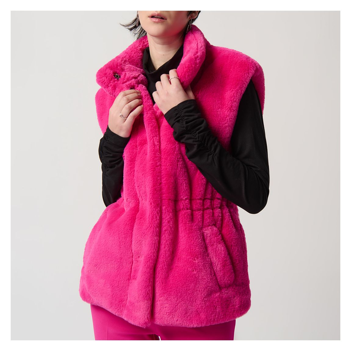Pink Faux Fur Gilet main product photo