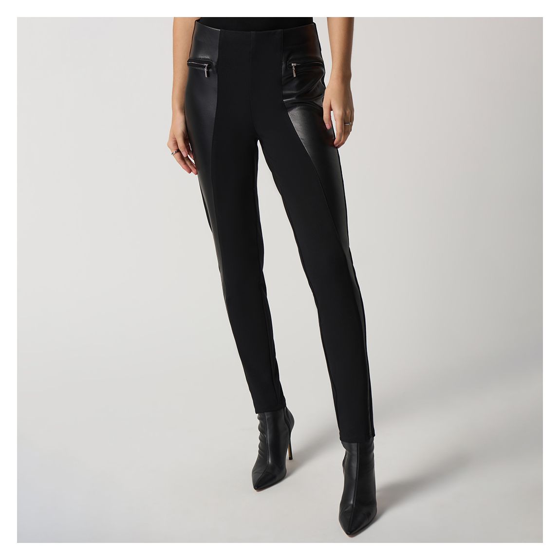 Black Faux Leather Front Pull-on Legging main product photo