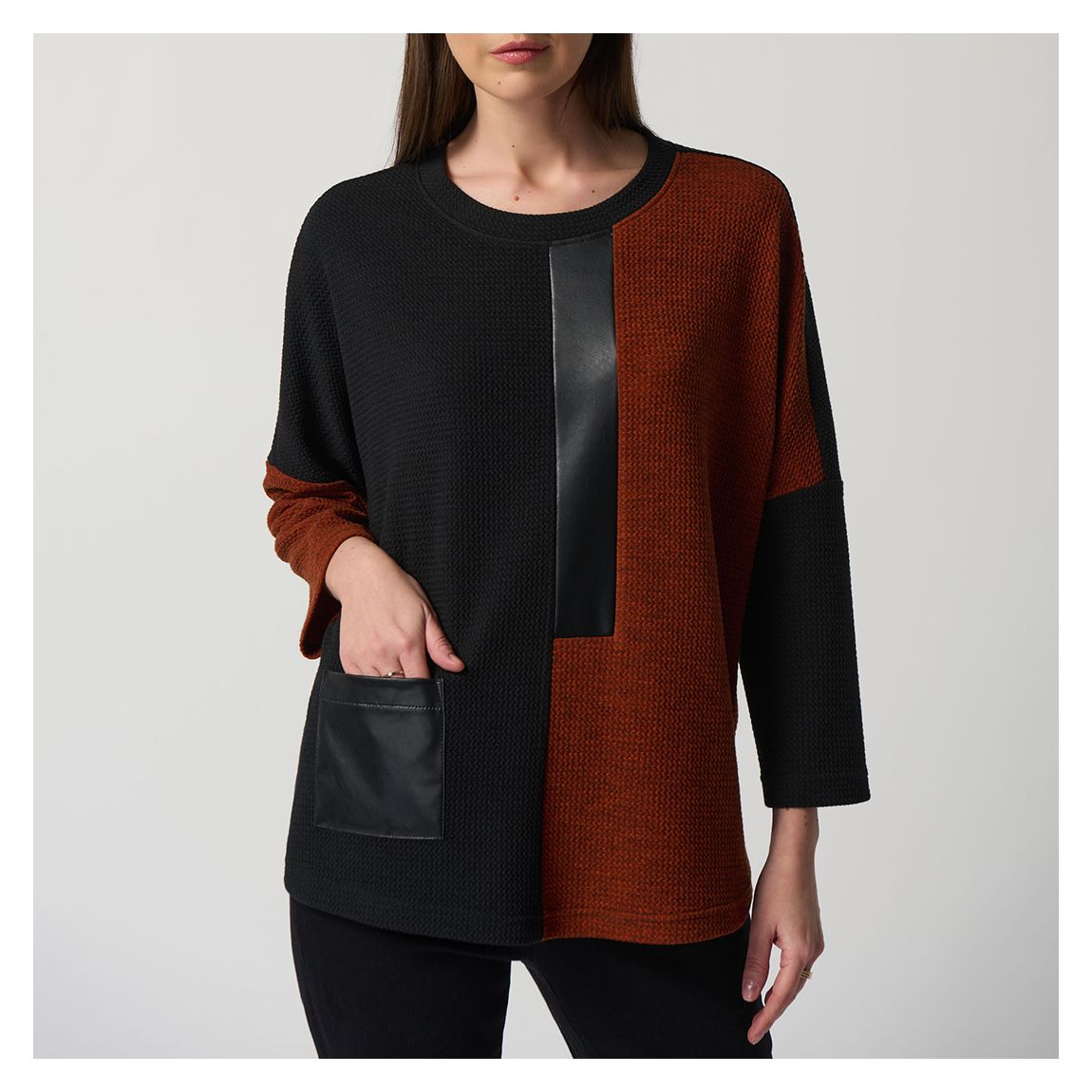 Black/Orange Knit Top main product photo