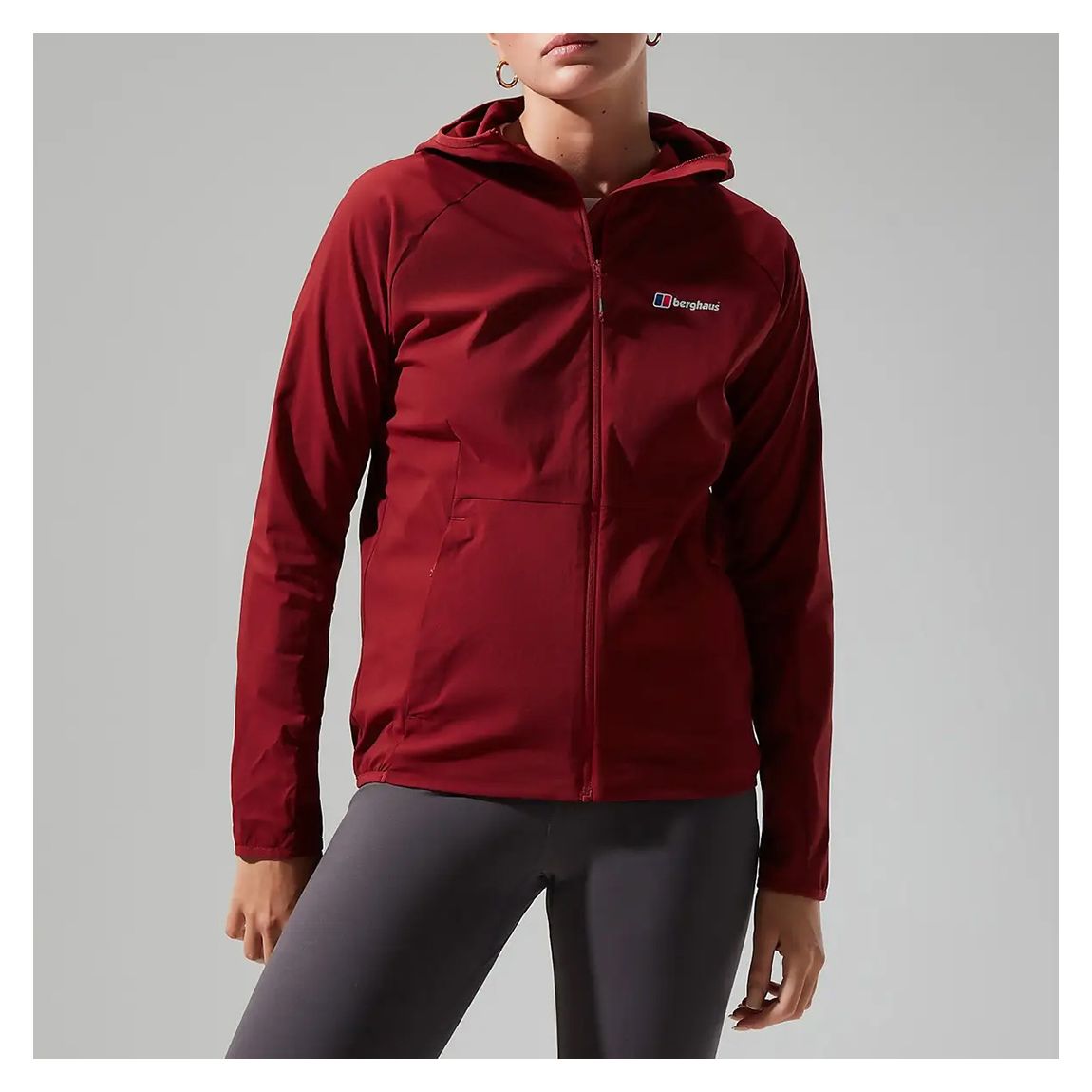 Dark Red Arrina Hooded Jacket main product photo