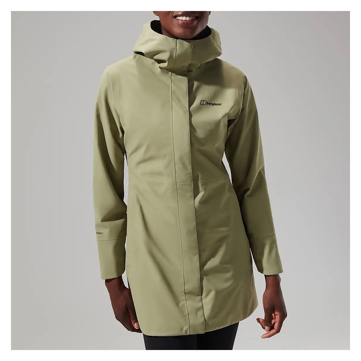 Khaki Omeara Waterproof Long Jacket main product photo