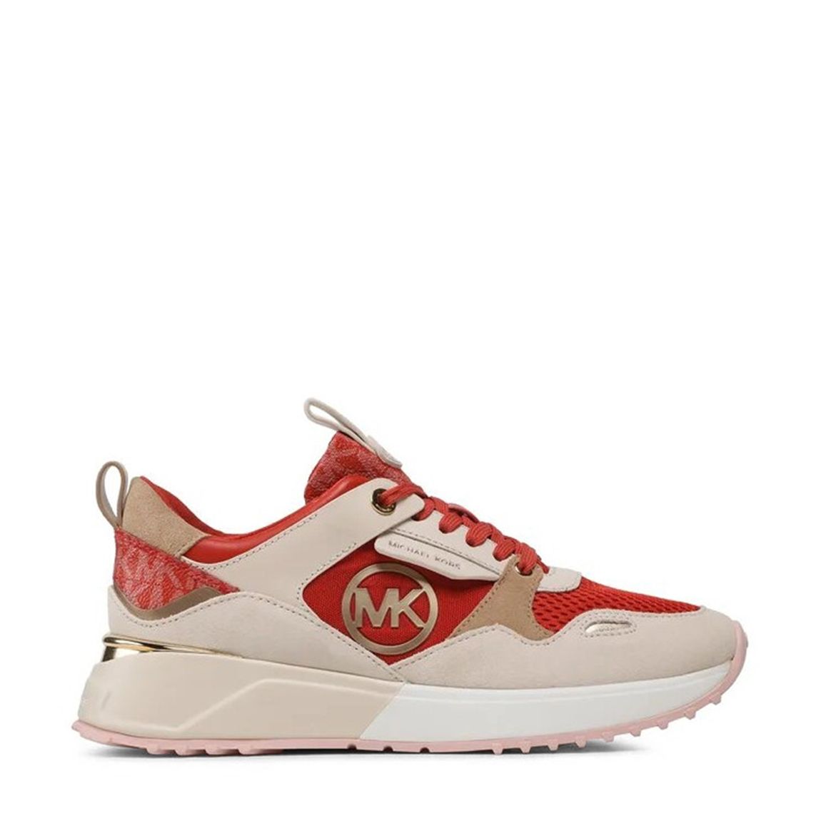 Red/White Leather Theo Trainers main product photo