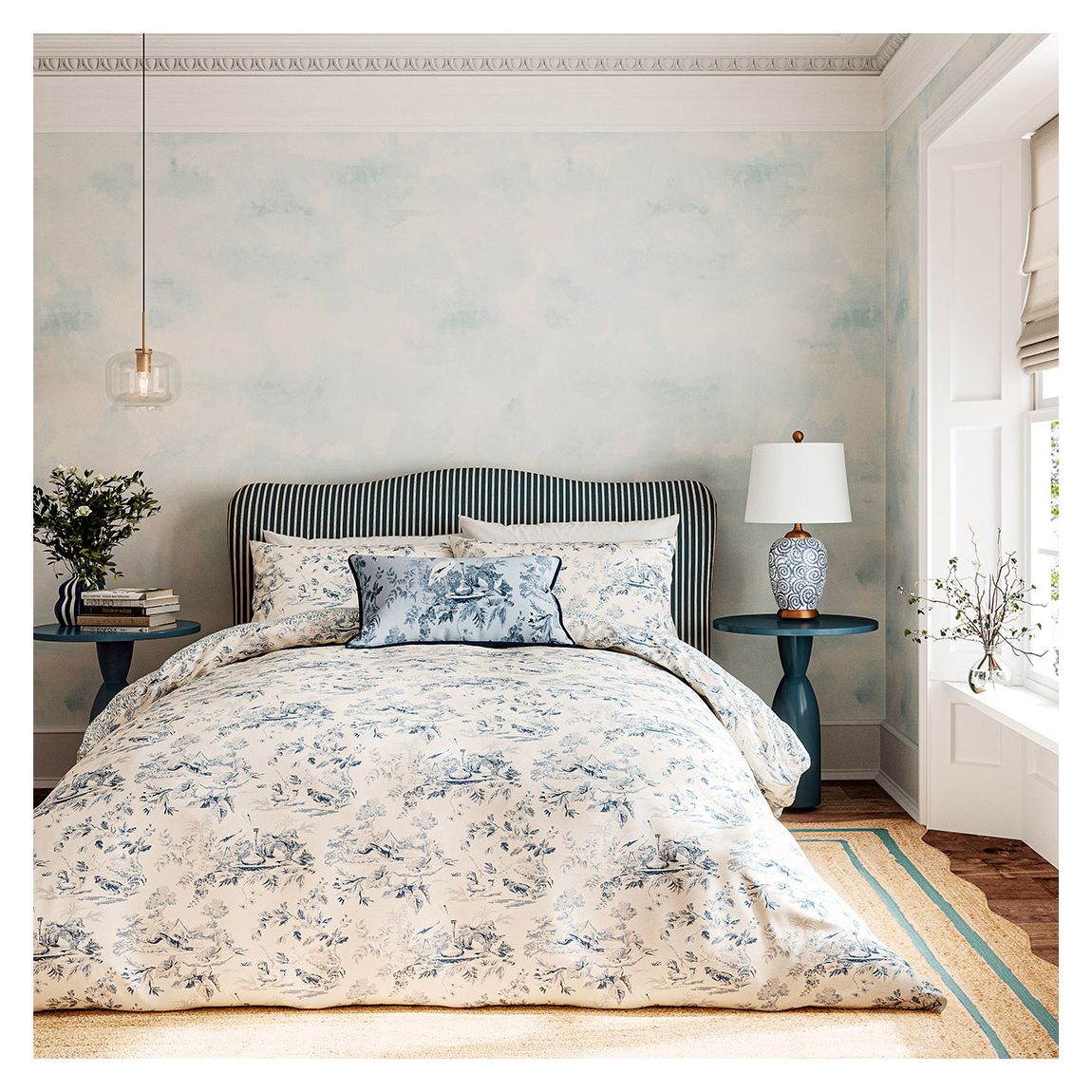 Aesops Fables Super King Duvet Cover Set, Dove Blue main product photo