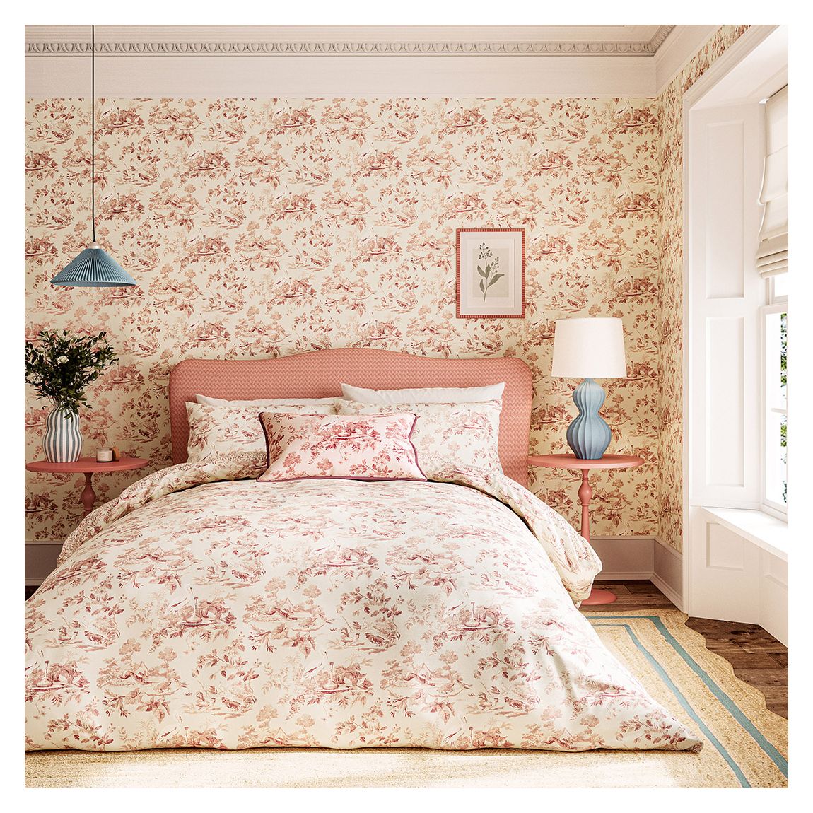 Aesops Fables Single Duvet Cover Set, French Rose main product photo