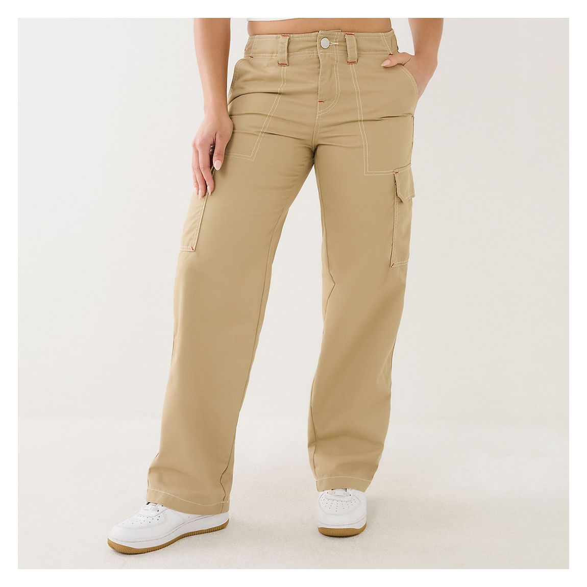 Camel Military Cotton Blend Cargo Trousers main product photo