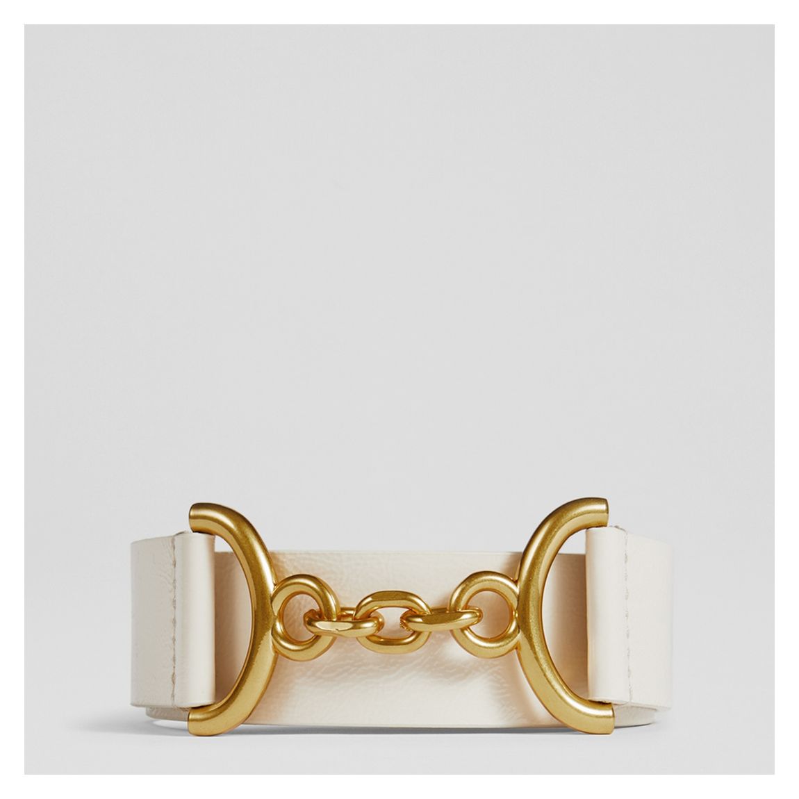 White Deena Crinkle Snaffle Detail Belt main product photo
