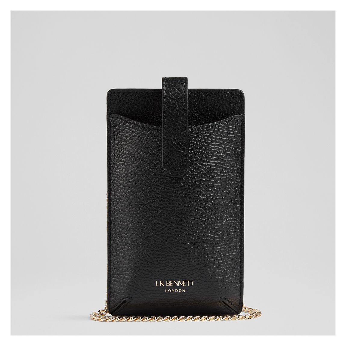 Black Mackenzie Leatehr Phone Pouch main product photo