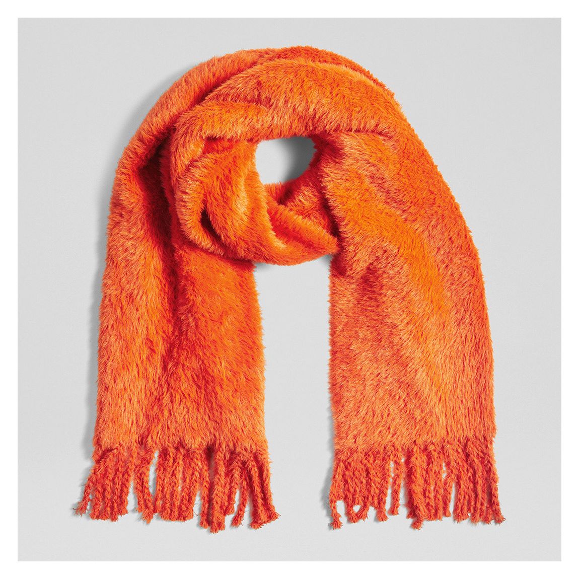 Orange Lisa Knit Tassel Scarf main product photo