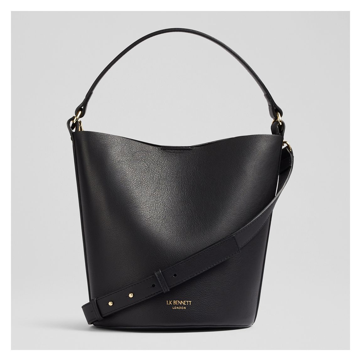 Black Cecilia top-handle leather bucket bag main product photo