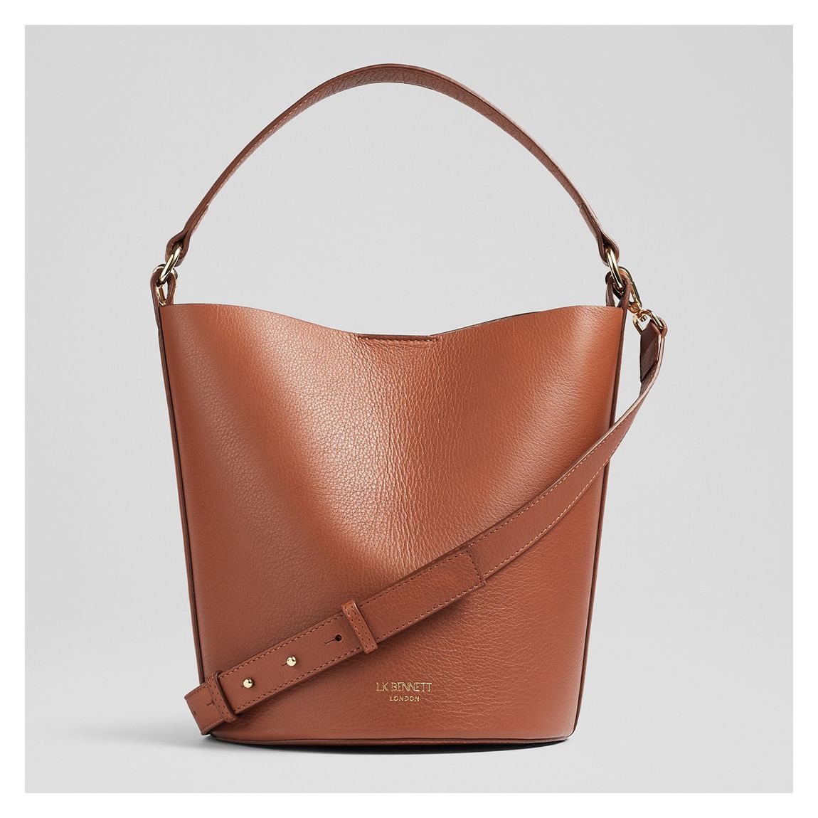 Tan Cecilia top-handle leather bucket bag main product photo