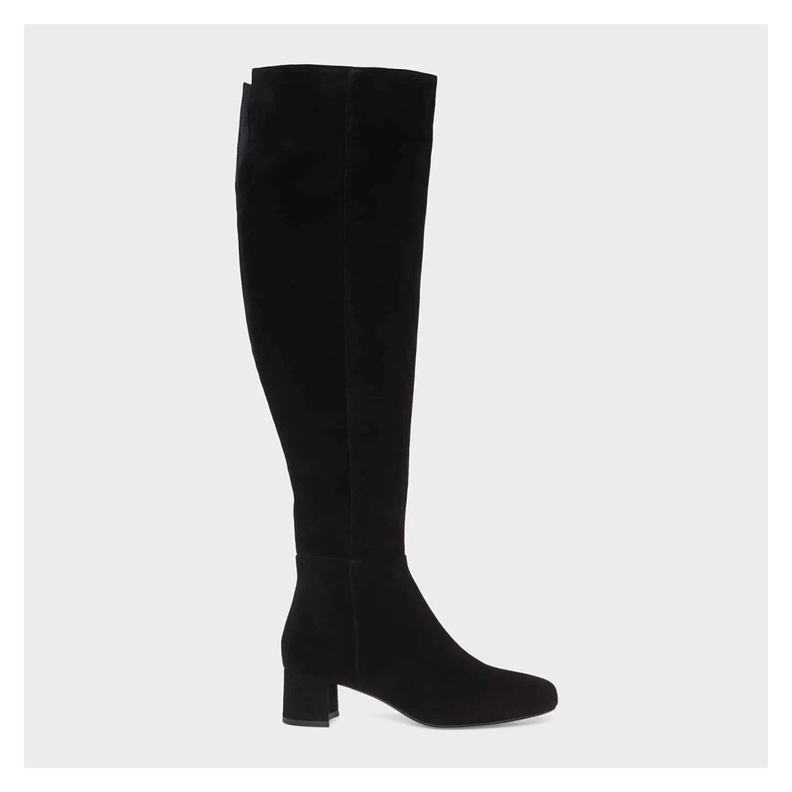 Black Khloe Suede Knee High Boots main product photo