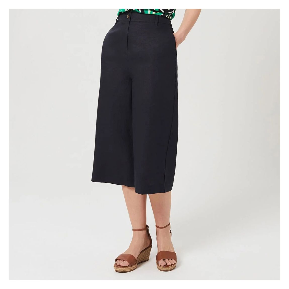 Navy Toni Linen Culottes main product photo