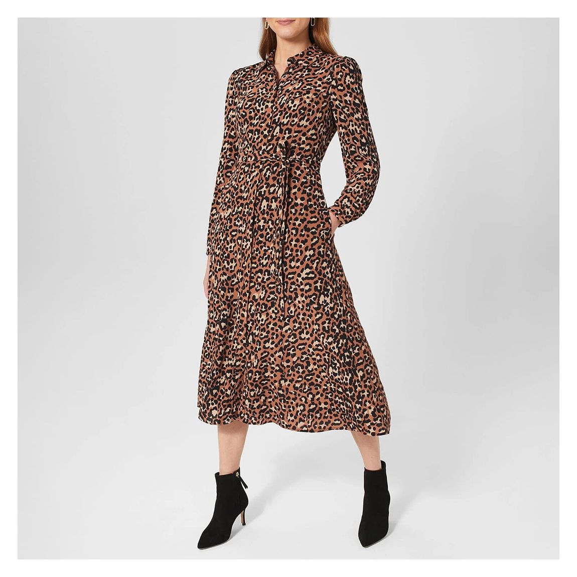 Brown Savannah Animal Print Midi Dress main product photo