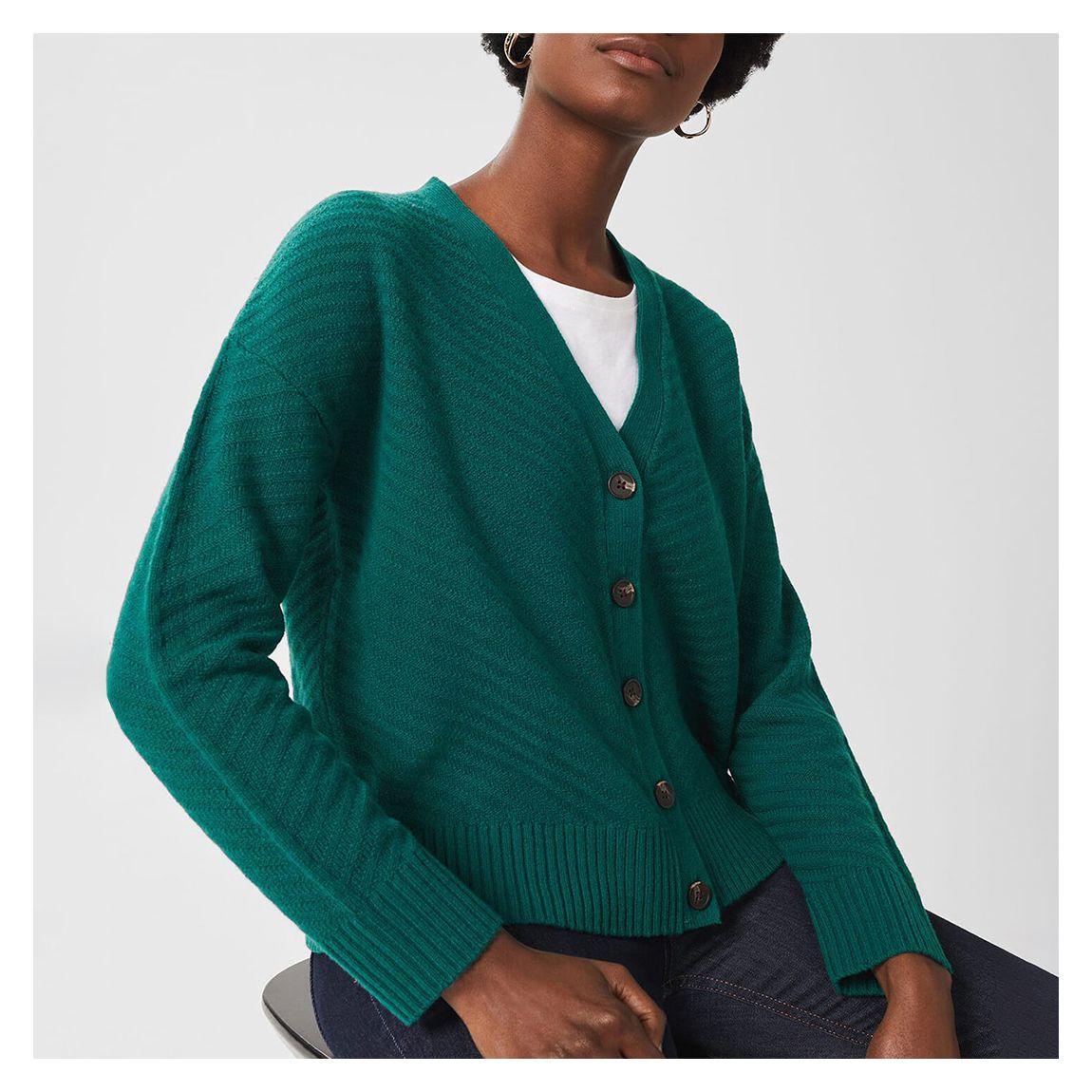 Green Lilla Merino Wool Blend Cardigan main product photo