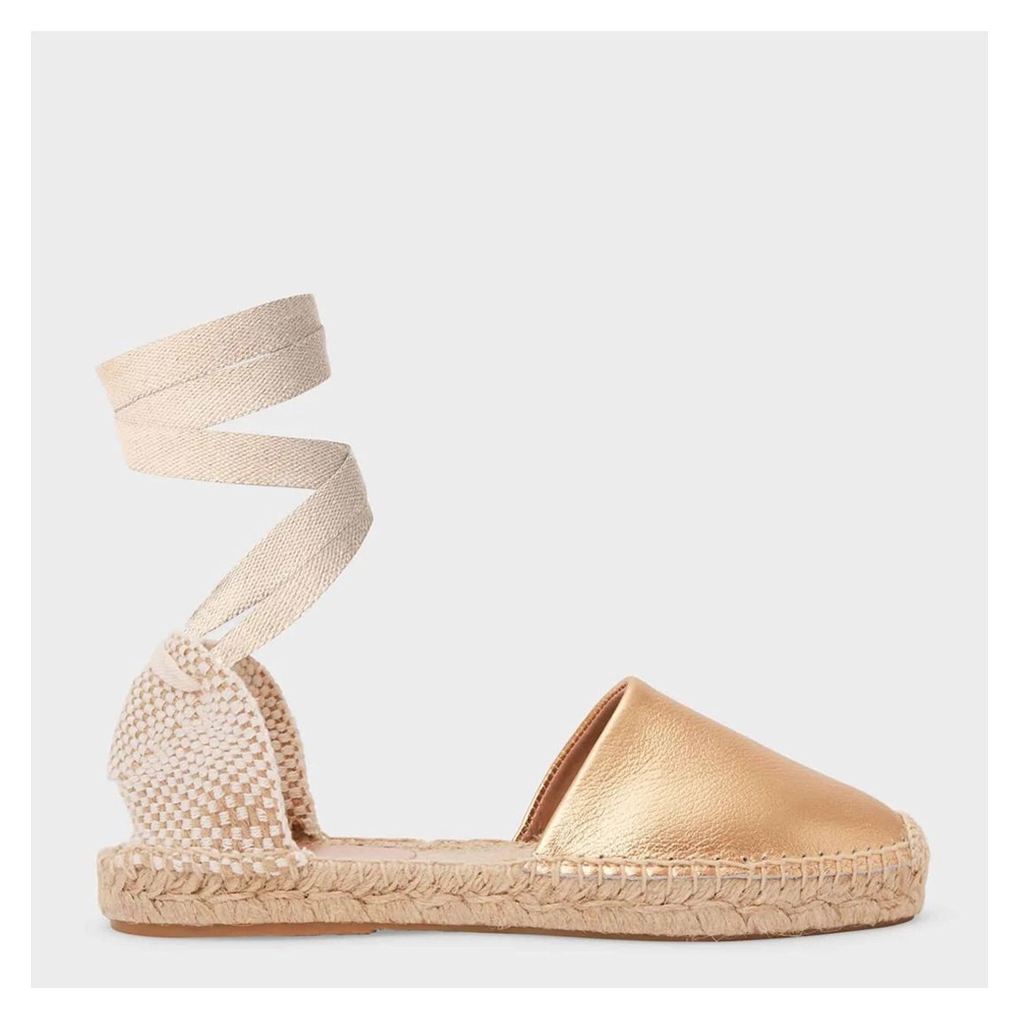 Gold Louisa Leather Espadrilles main product photo