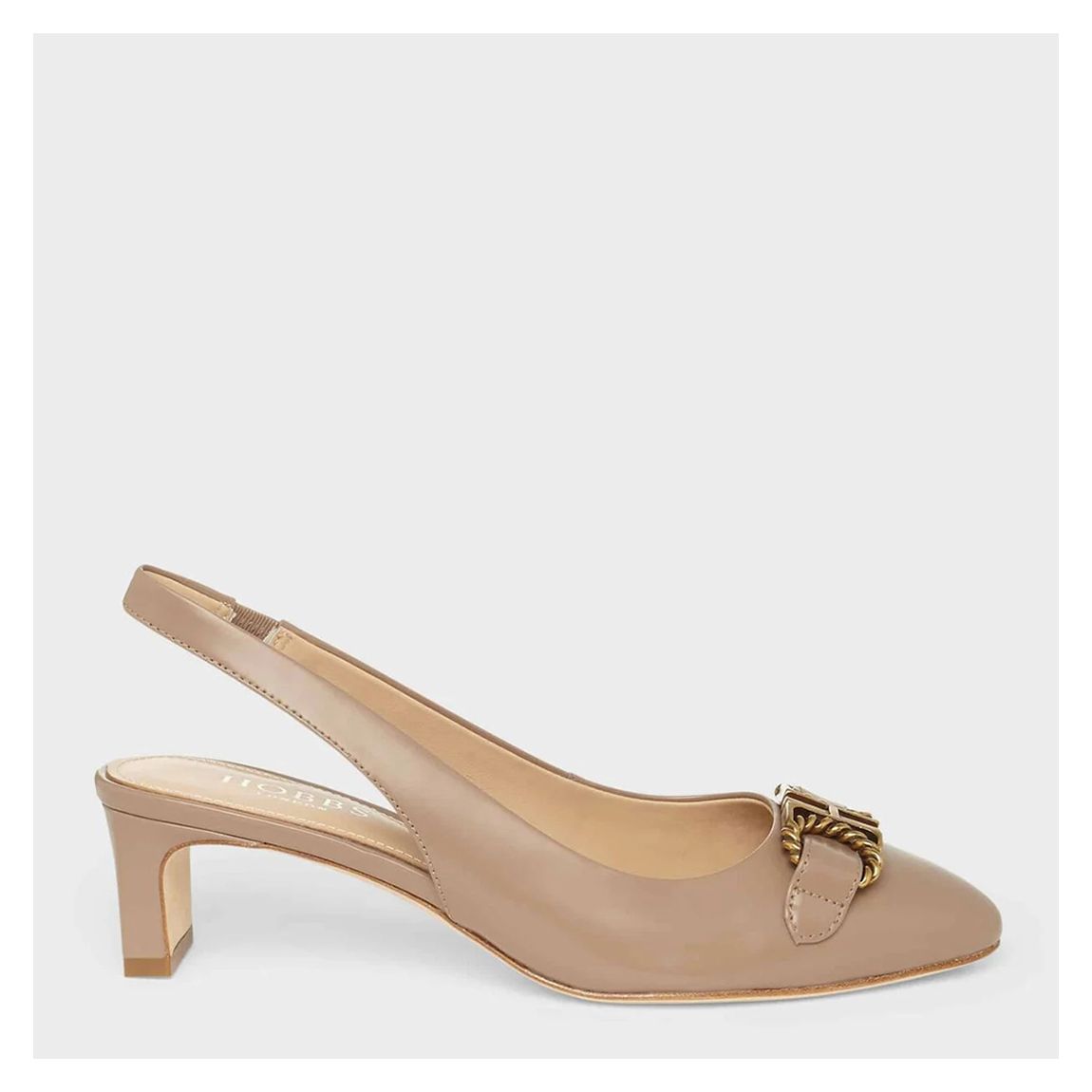 Beige Phoebe Slingback Leather Heels main product photo