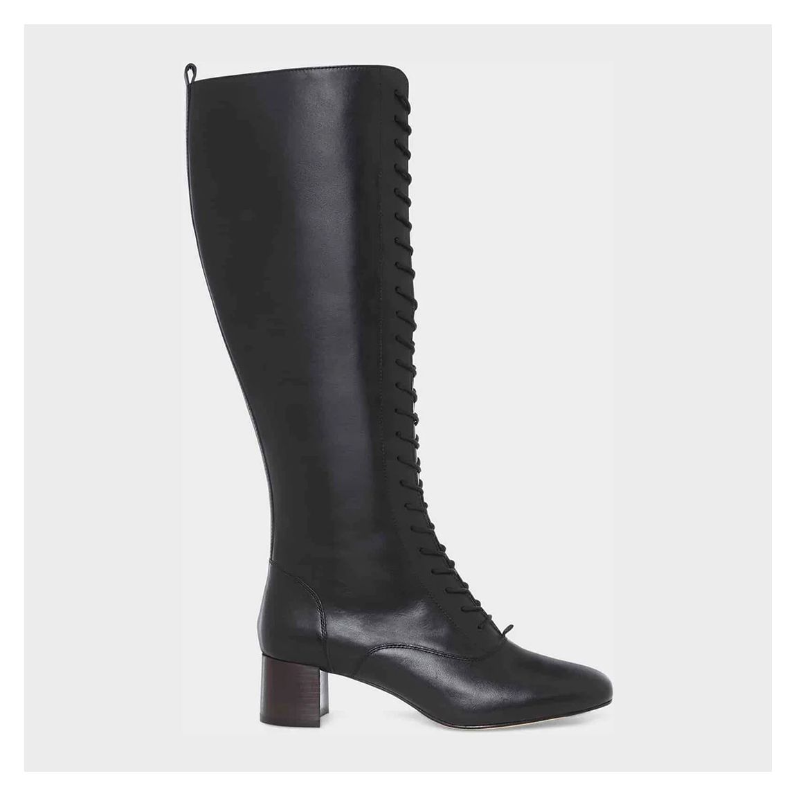 Black Issy Knee Leather Boots main product photo