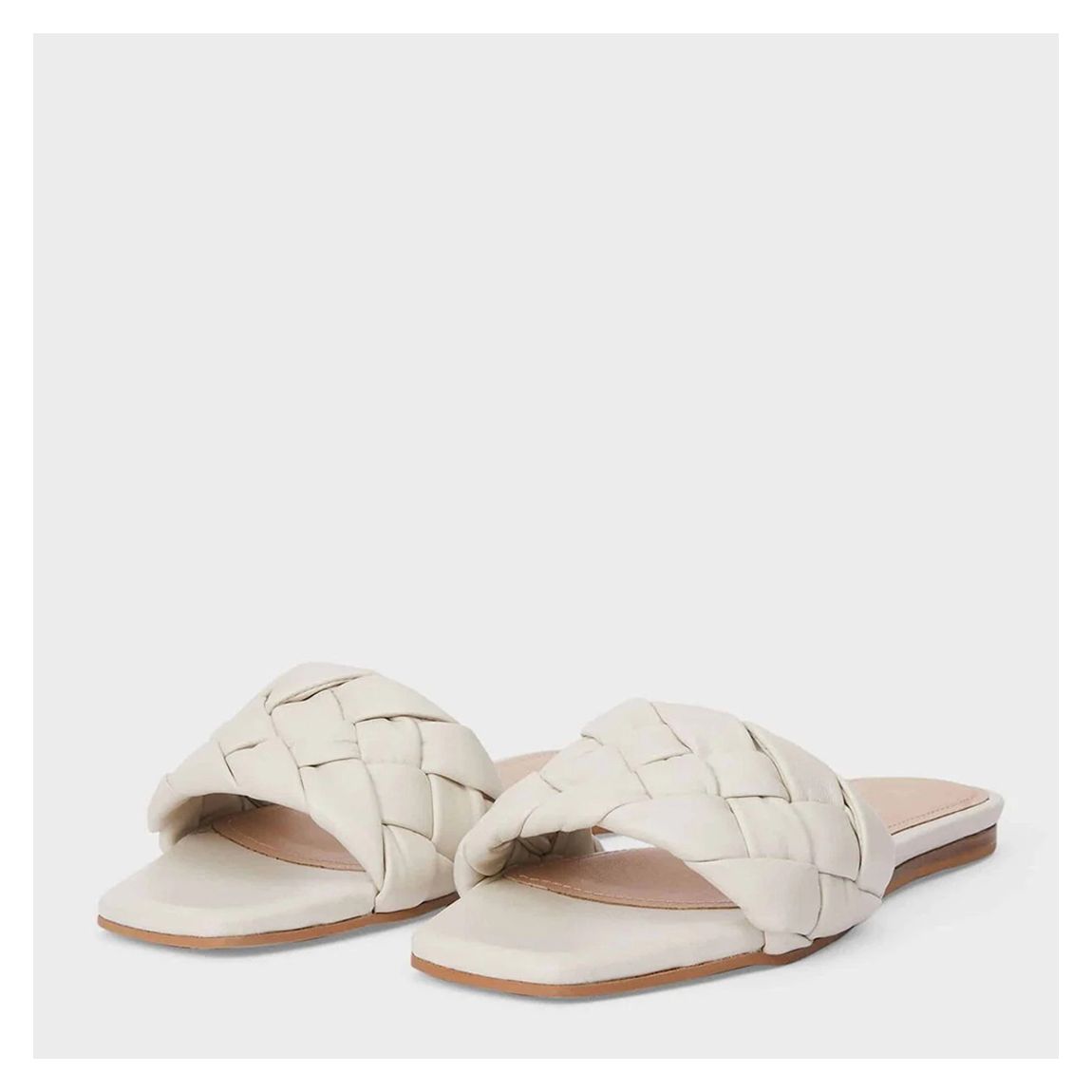 White Wren Leather Sliders main product photo