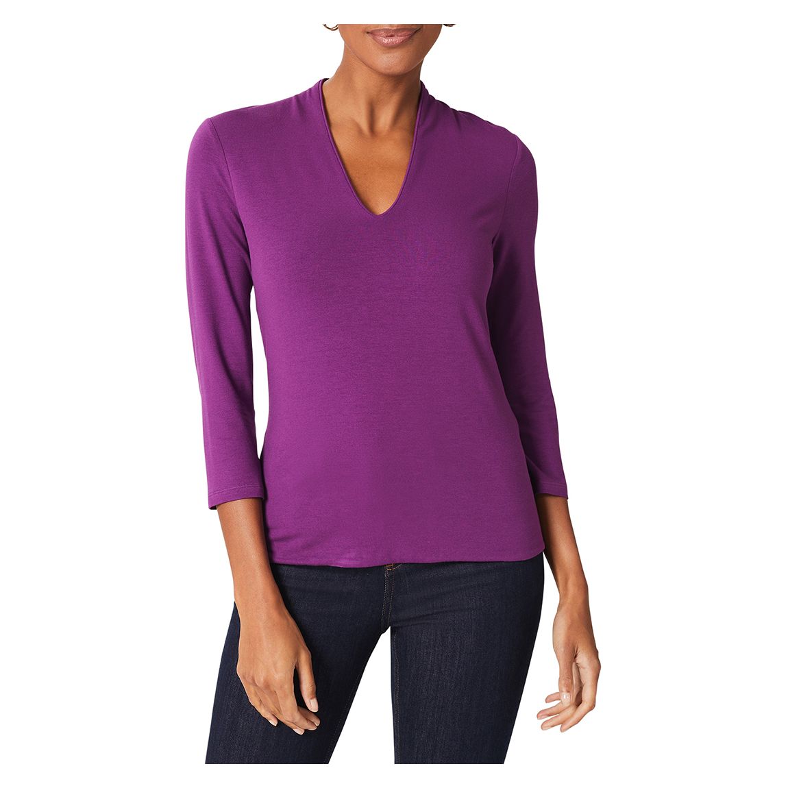 Magenta Aimee V-Neck Top main product photo