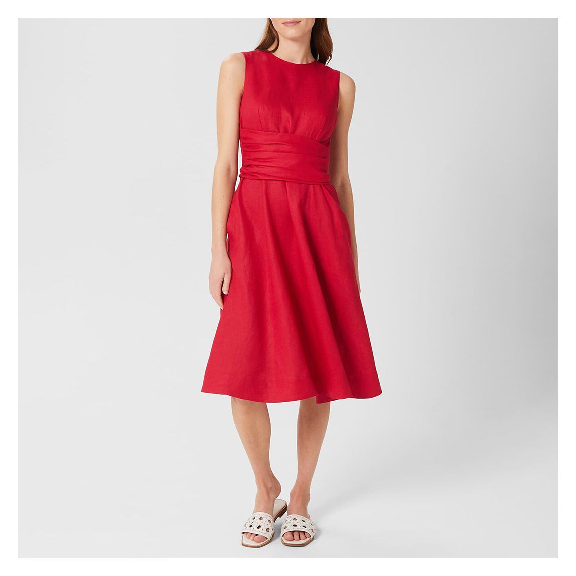 Red Twitchill Linen Dress main product photo