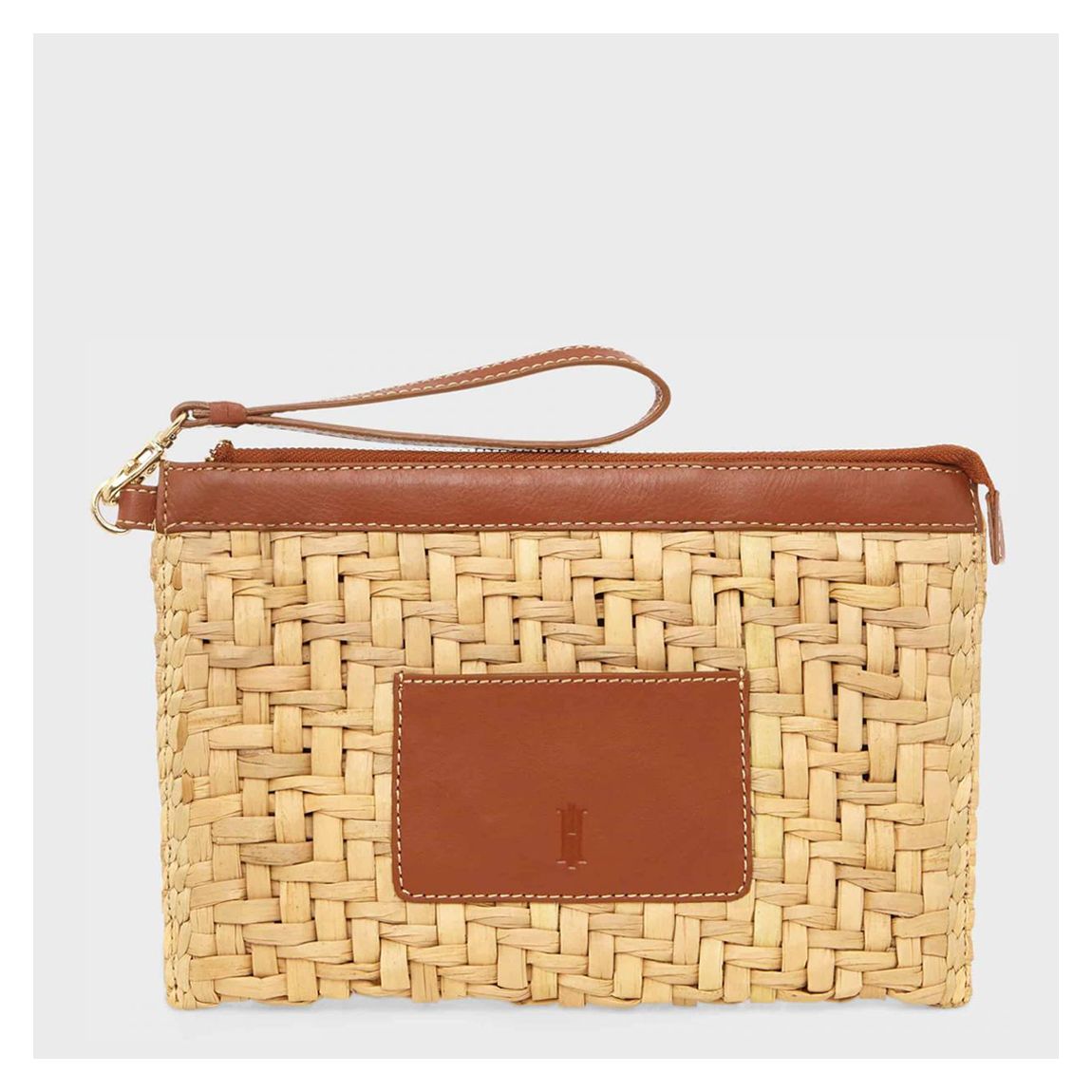 Tan Skye Straw Clutch main product photo