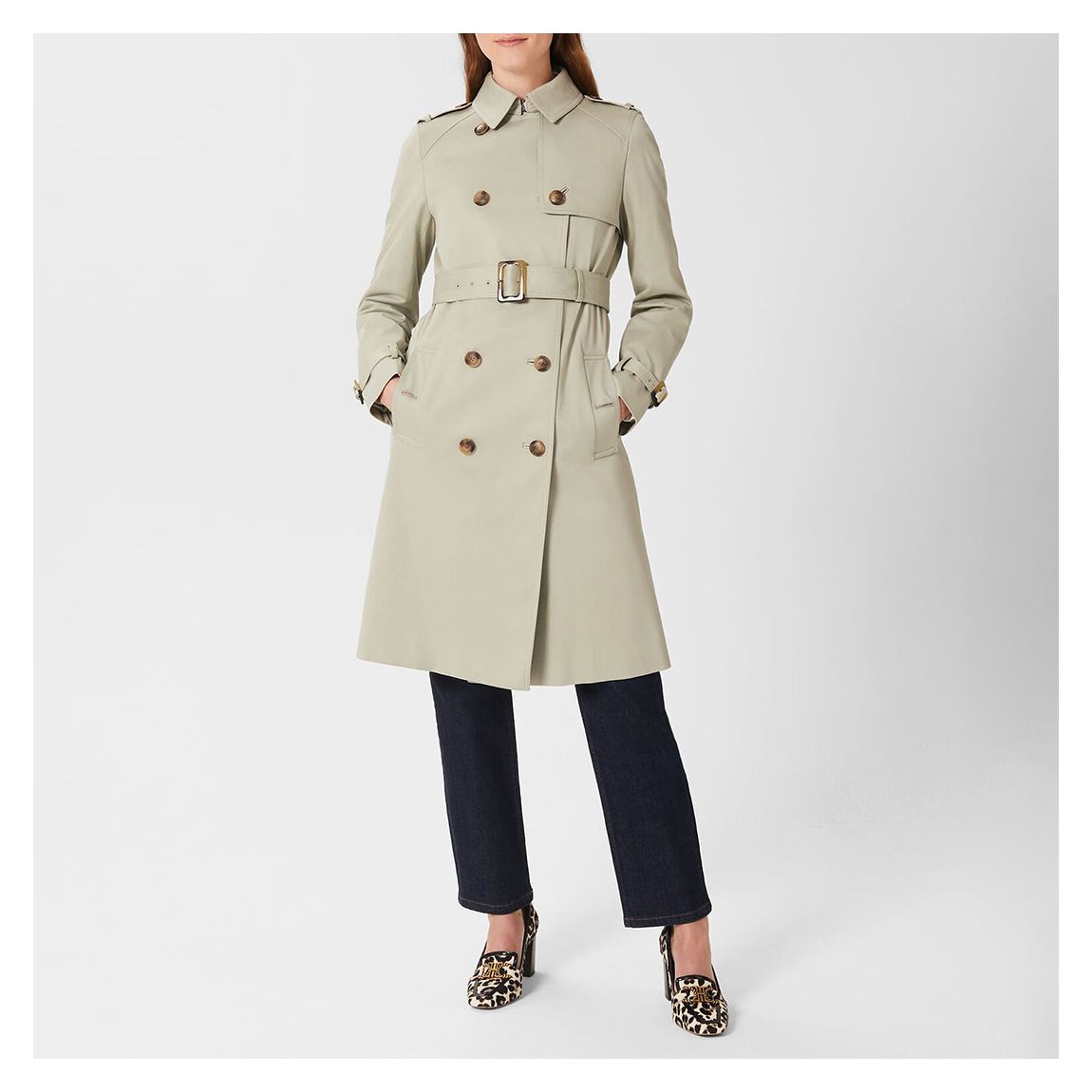 Sage Finley Cotton Blend Trench Coat main product photo