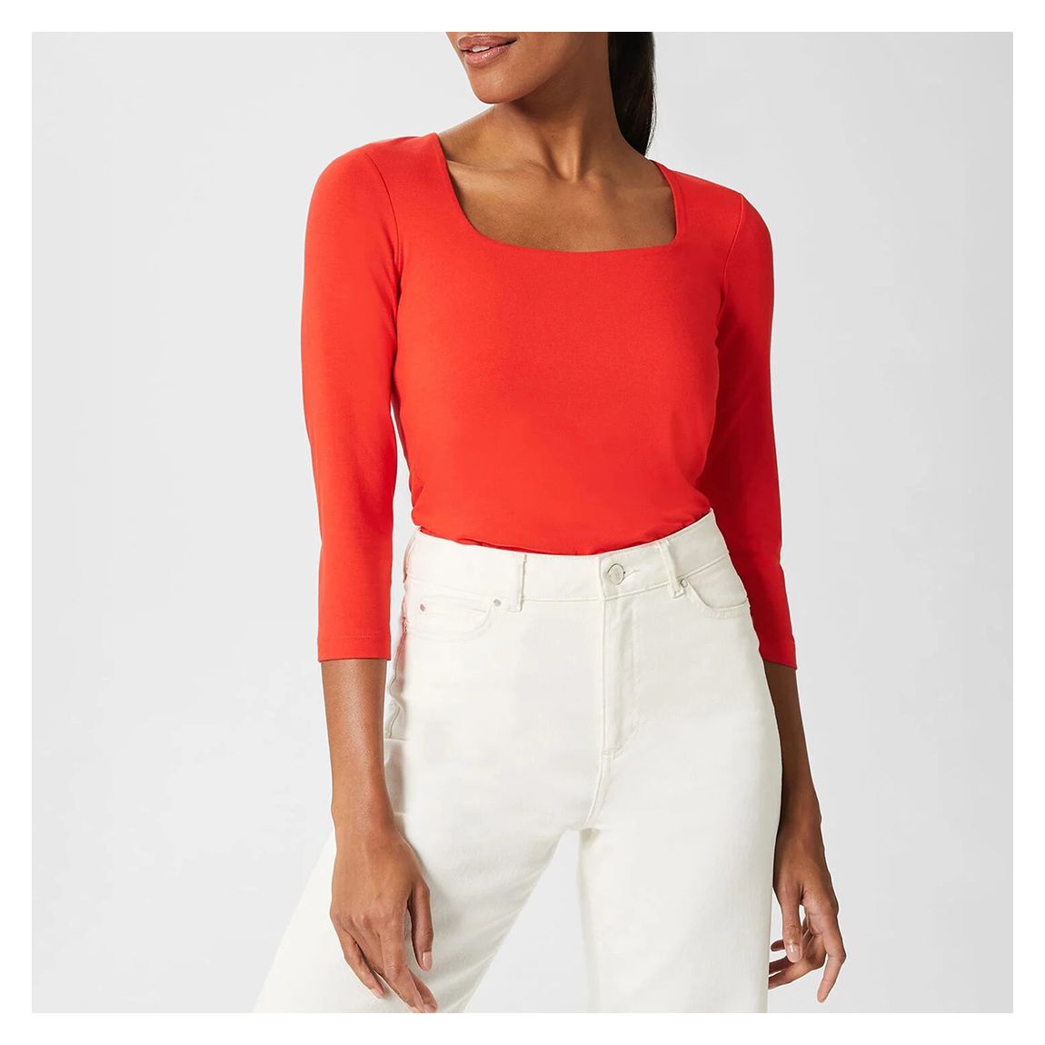 Coral Debbie Square Neck Top main product photo
