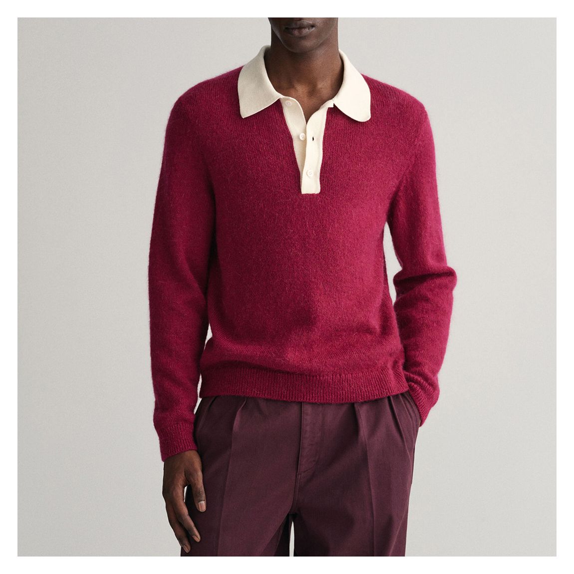 Red Mohair Rugger Cotton Top main product photo