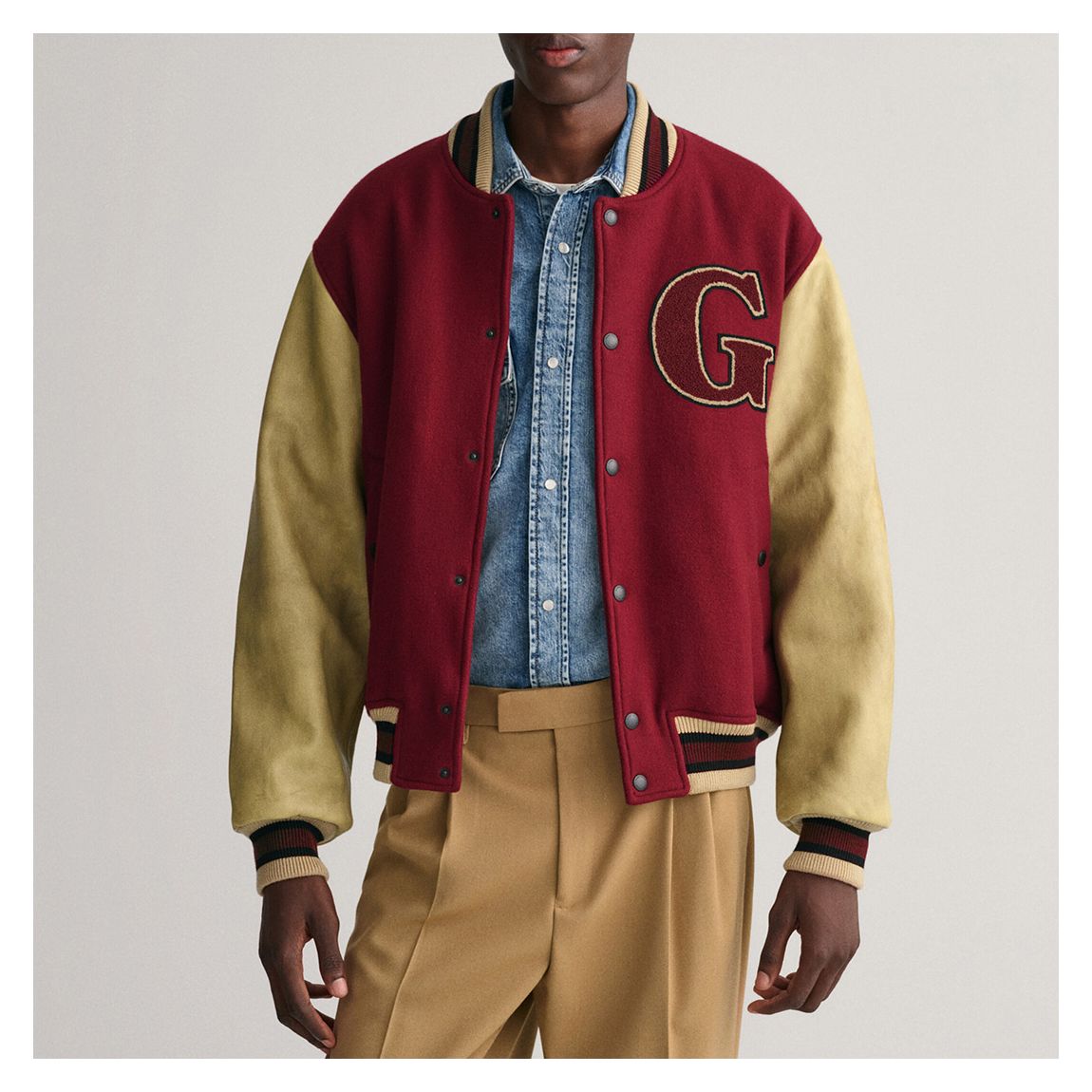 Red Varsity Padded Wool Blend Jacket main product photo