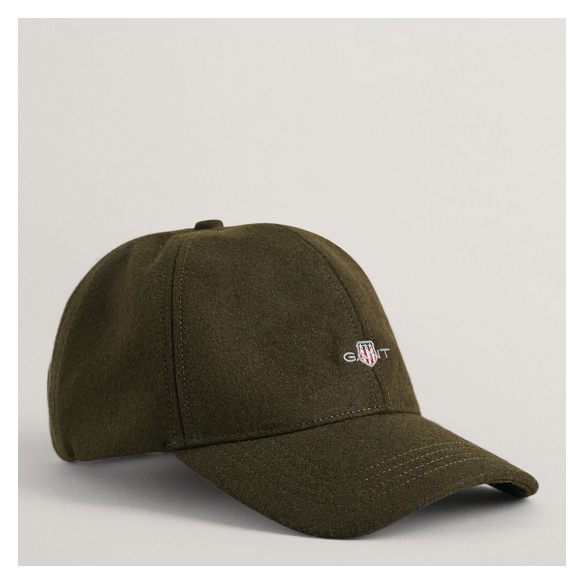 Khaki Shield Logo Melton Wool Blend Cap main product photo