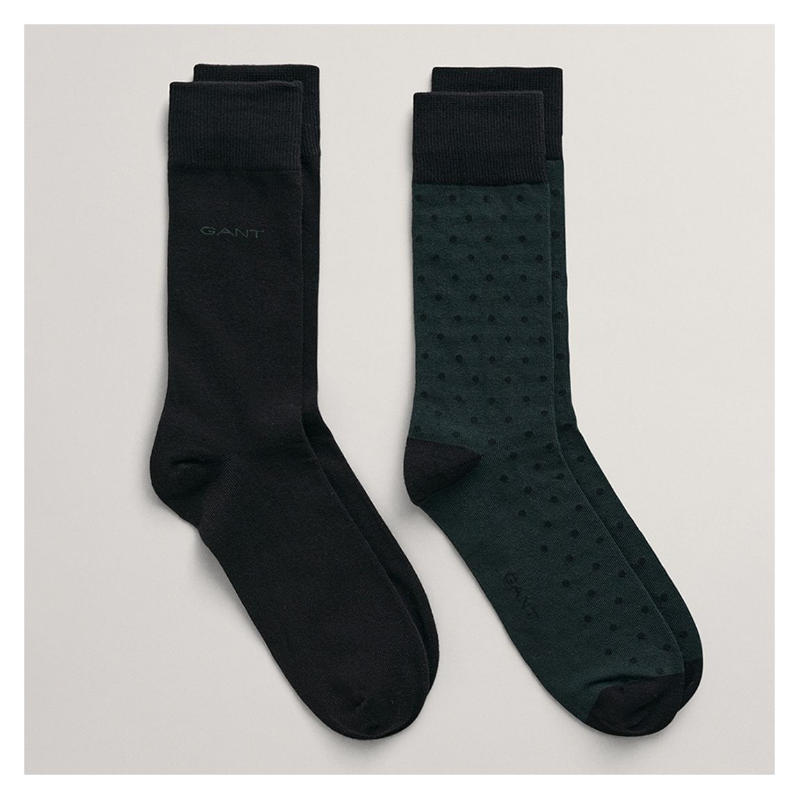 Black/Green 2-Pack Cotton Blend Socks main product photo