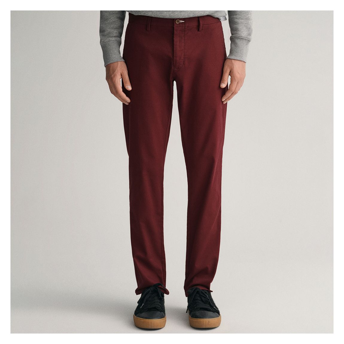 Burgundy Slim Stretch Cotton Blend Chinos main product photo