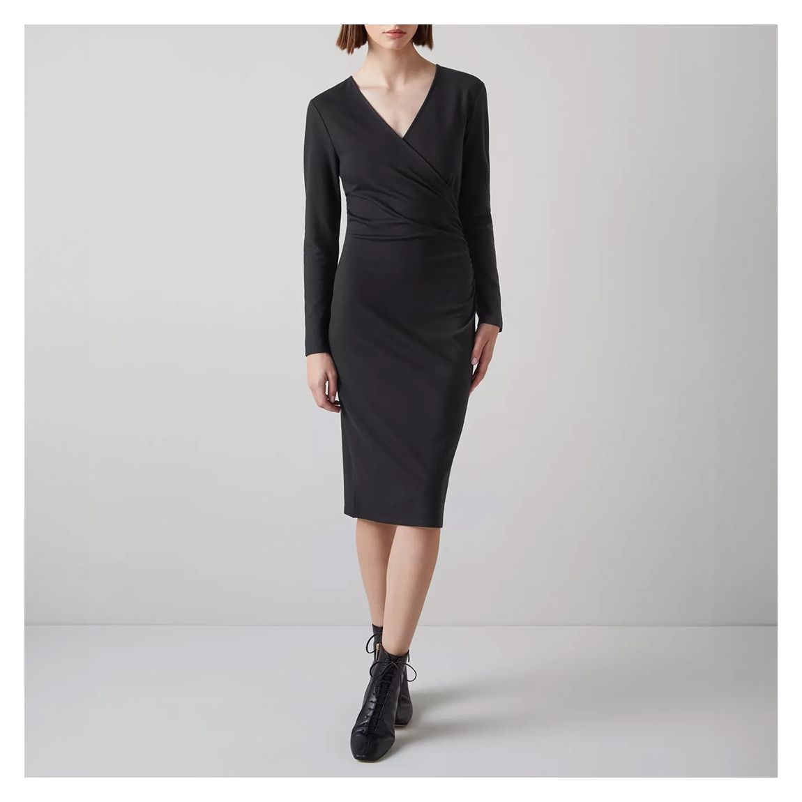 Black Alex Jersey Wrap Dress main product photo
