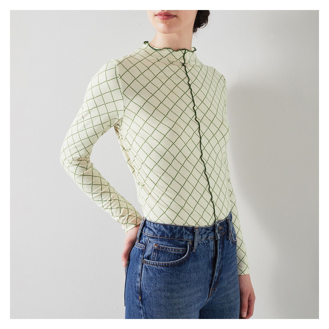 Green Patterend Fitted Blouse main product photo