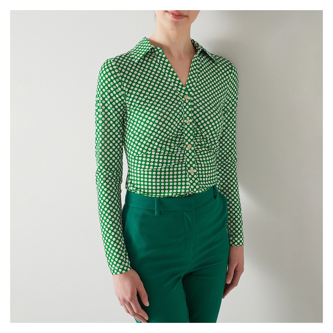 Green Ruched Blouse main product photo