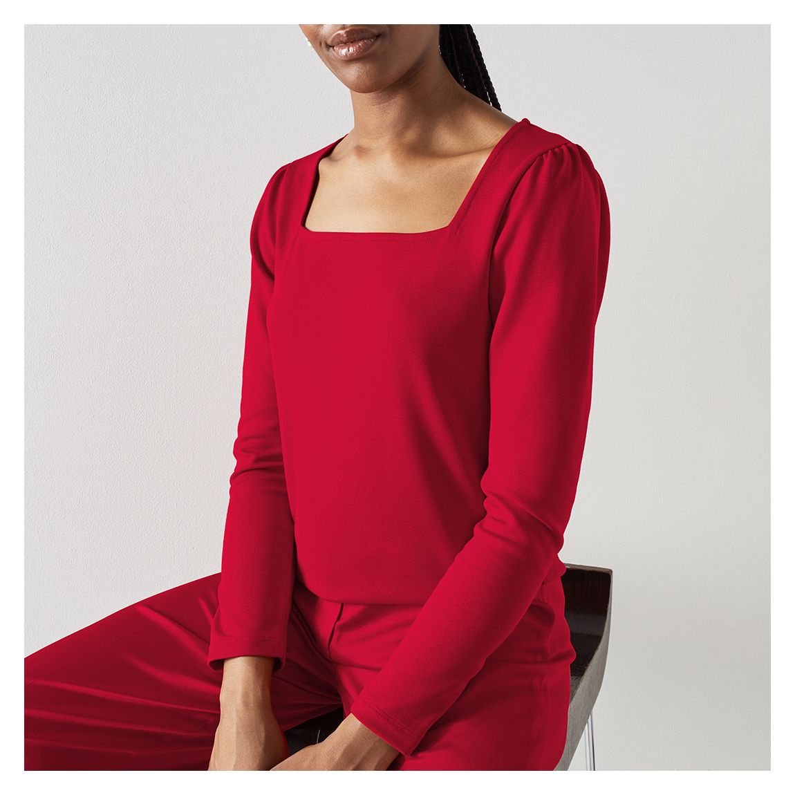Red Alex Fitted Top main product photo