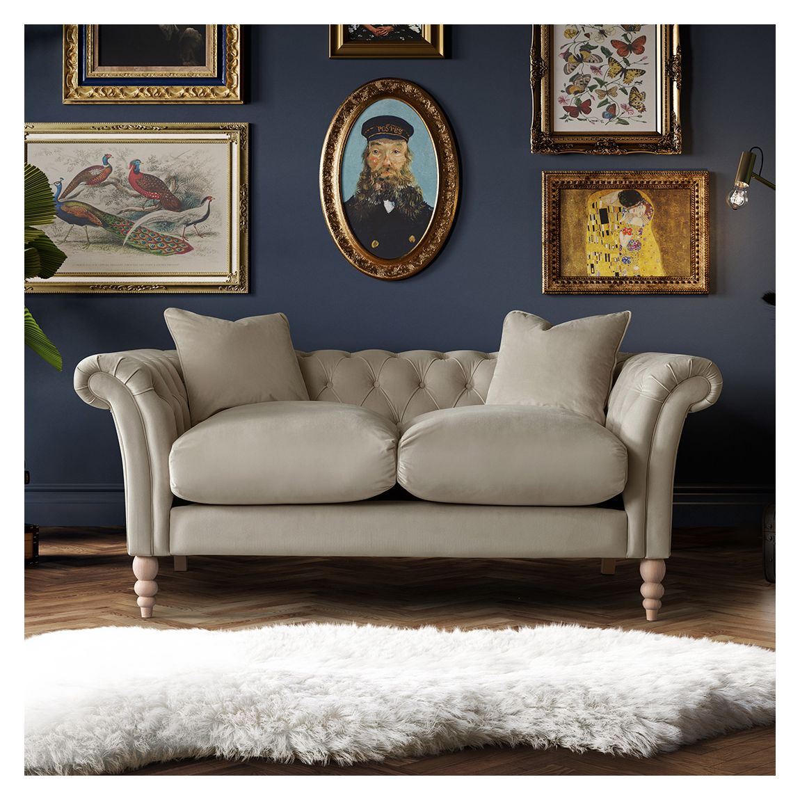 The Mayfair Medium Sofa, Velvet Putty main product photo