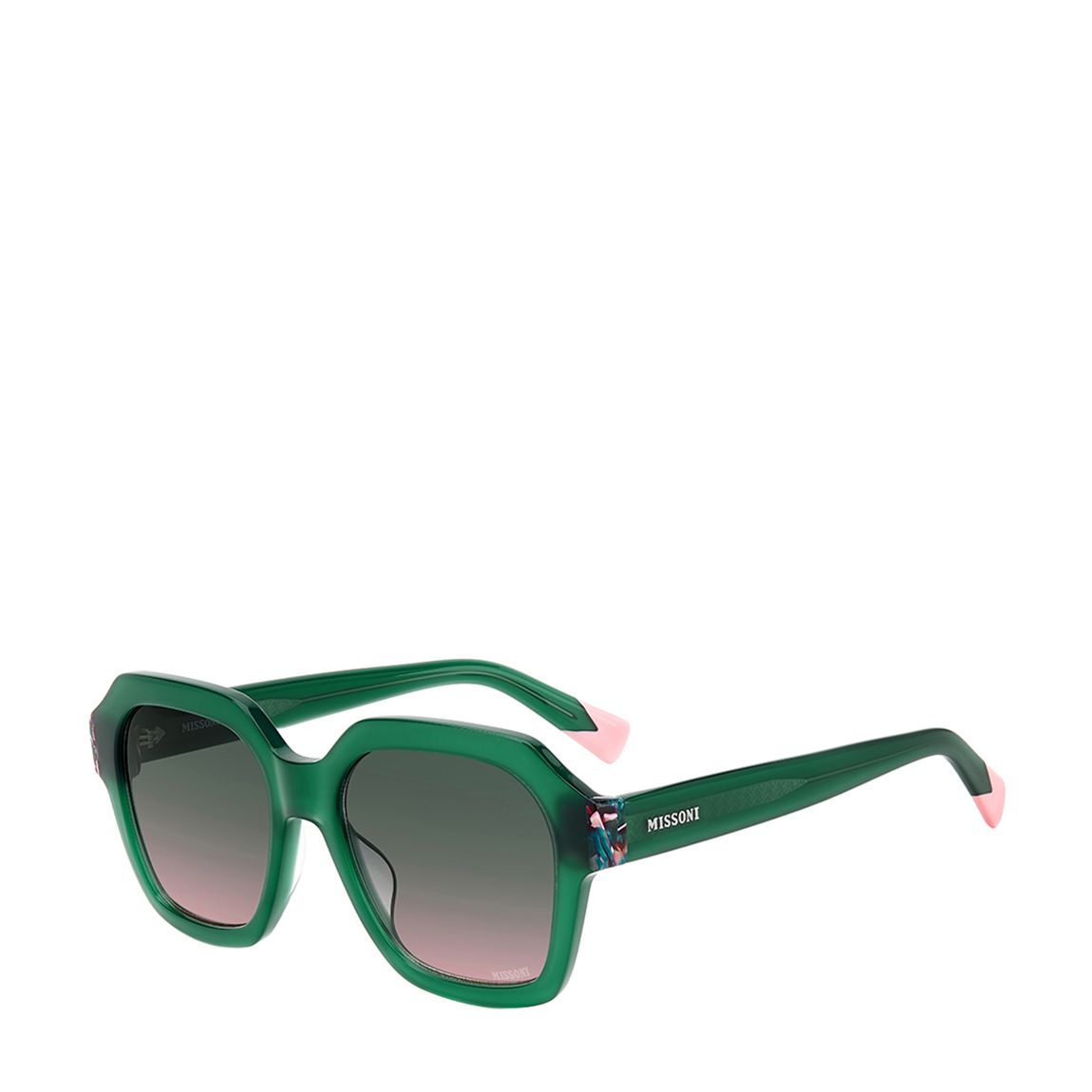 Green Pink Shaded Geometrical Sunglasses main product photo