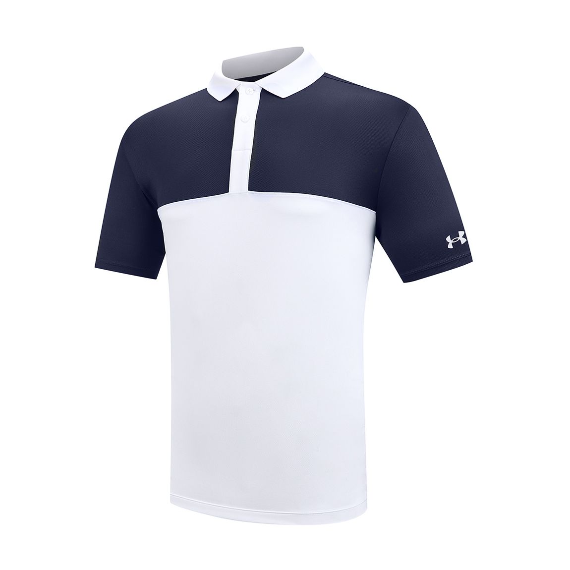 White/Navy Under Armour Performance 3.0 Blocked Polo main product photo