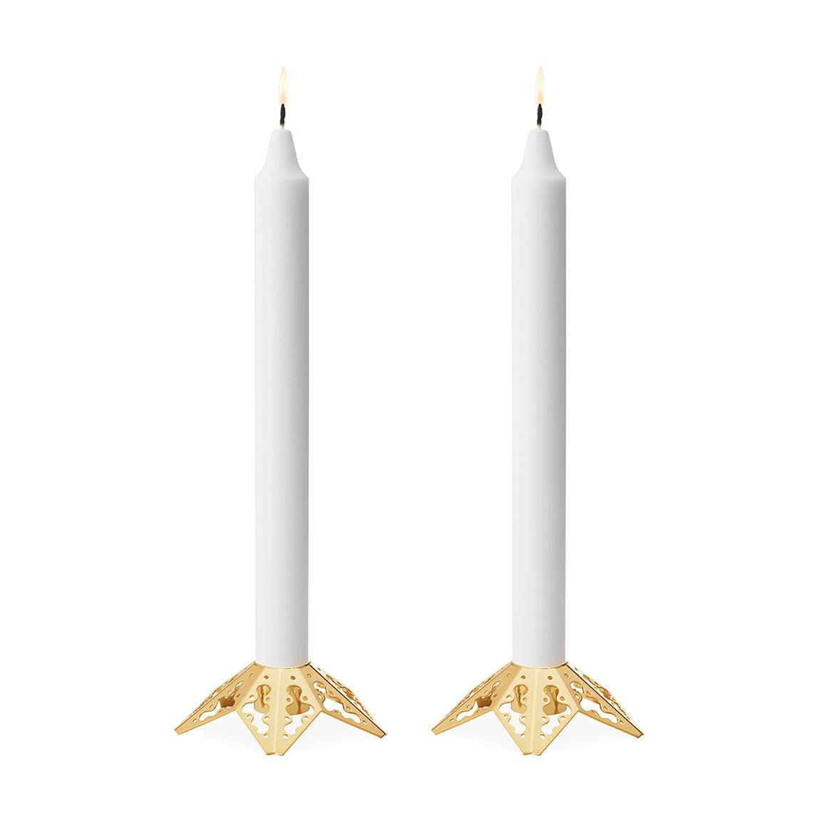 Set of 2 Seasonal Candleholder, Gold main product photo