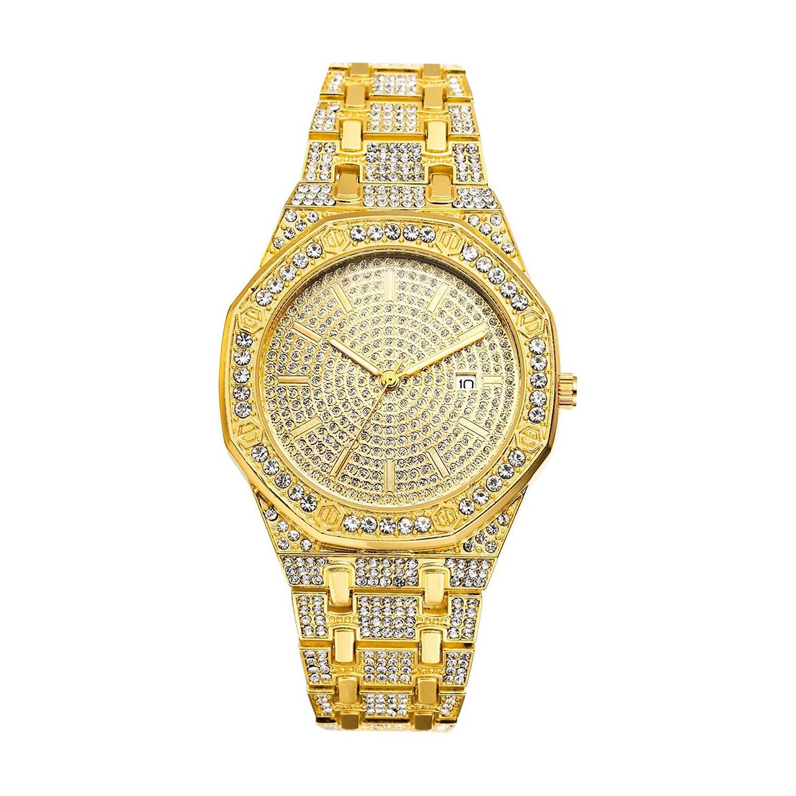 18K Gold Geometric Shape Cz Watch main product photo